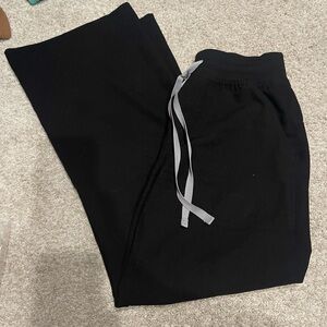 High Waisted Isabel Wide Leg Scrub Pants Black XSP